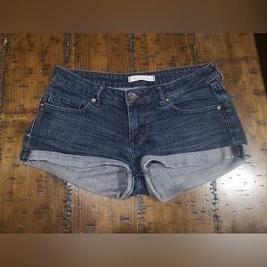 Bullhead Jean Shorts Junior's Size 5 Blue Denim Cuffed Pockets